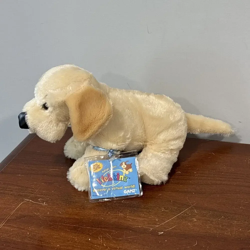 New Ganz Webkinz Retired HM153 Yellow Lab Stuffed Plush With Sealed Unused Code